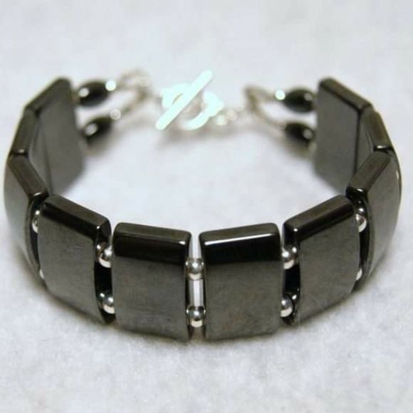 Angel Heart Treasures Jewelry - Handmade Unisex Hematite & Sterling Bracelet